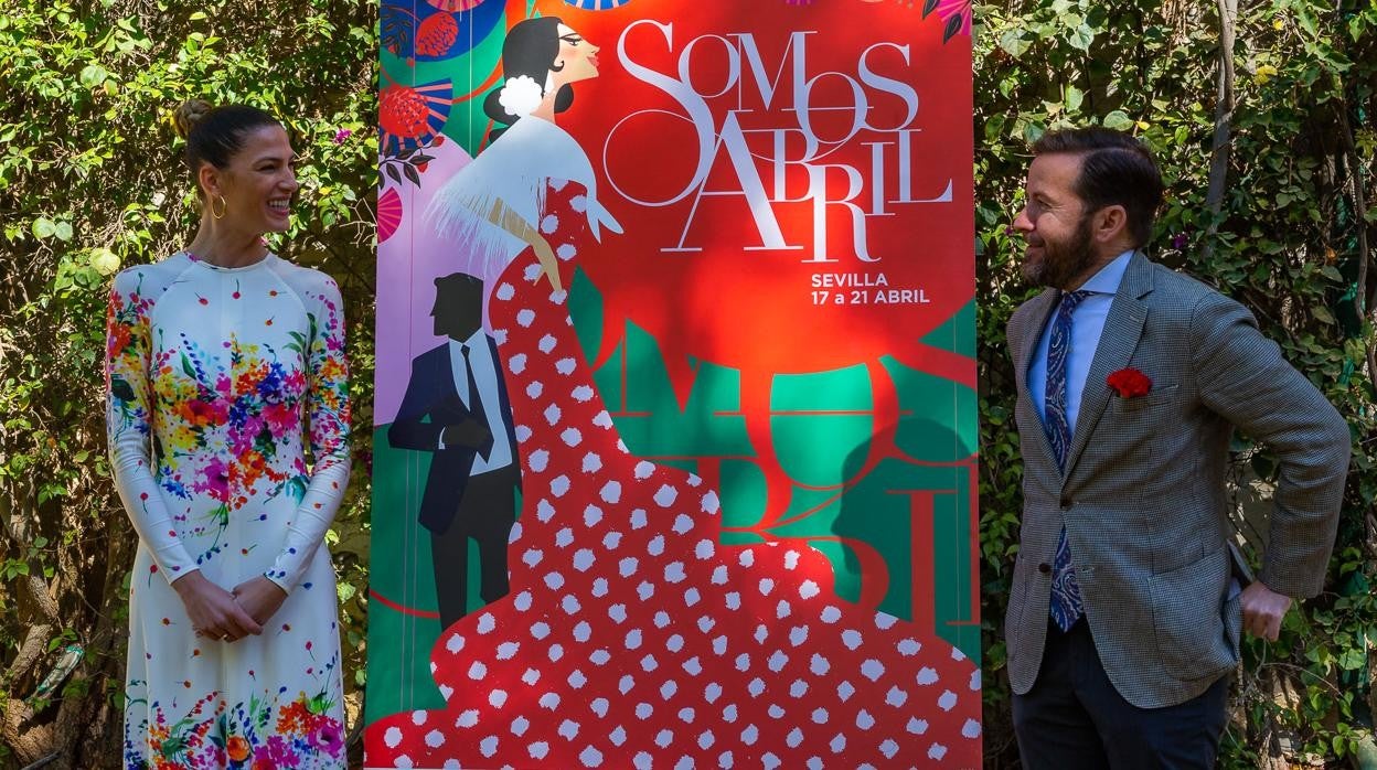 Laura Sánchez y David Villa durante la presentación de 'Somos abril'