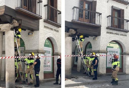 Los Bomberos actúan en la esquina de las calles Alemanes y Hernando Colón