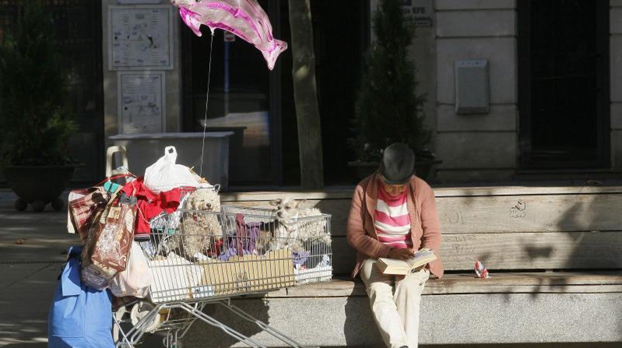 Una mujer que vive en la calle