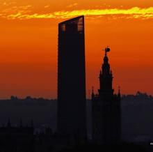 Atardecer en Sevilla desde el Aljarafe