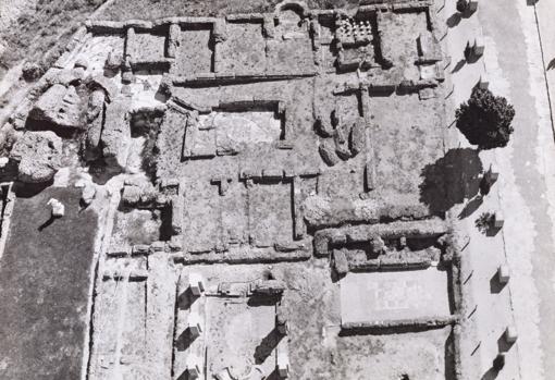 Fotografía aérea del conjunto arqueológico de Itálica