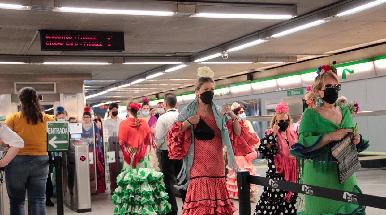 Una parada delmetro durante la Feria