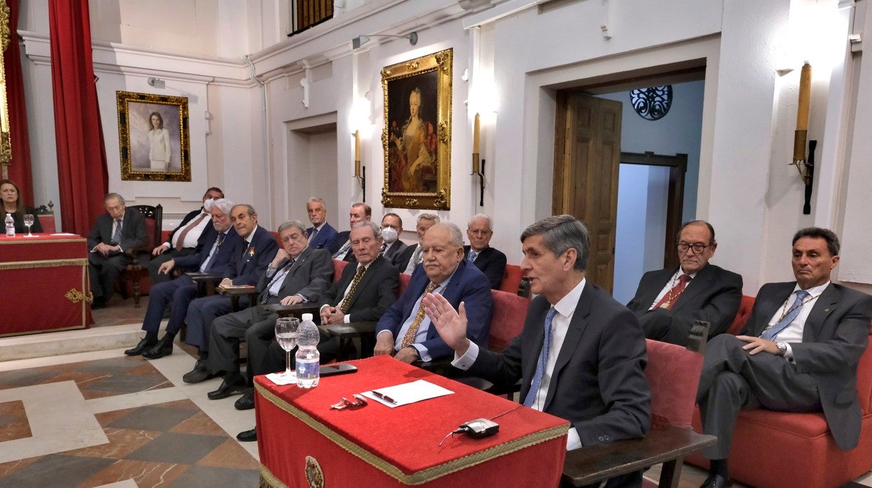 Pedro González-Trevijano durante su intervención este jueves en la Academia de Medicina de Sevilla