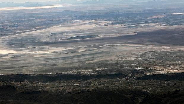 Vista aérea del lago Poopó en Oruro (Bolivia)