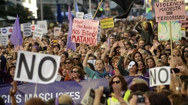 Imagen de una reciente manifestación en contra de la violencia de género