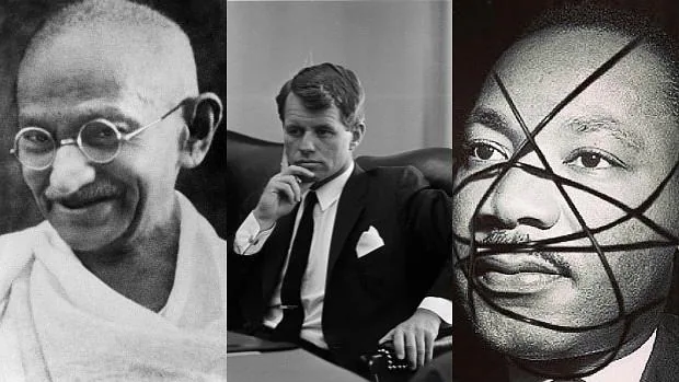 Mahatma Gandhi, Robert Kennedy y Martin Luther King