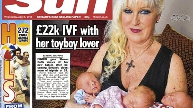 Sharon Cutts que ha protagonizado portada de «The Sun» tiene también cuatro nietos y otros cuatro hijos de una relación anterior