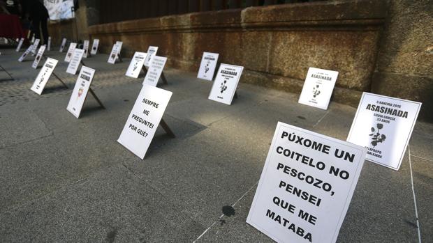 Manifestación contra la violencia de género en Santiago