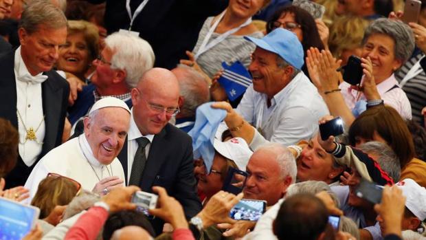 El Papa durante el encuentro con miembros de Asociación Italiana de Trabajadores