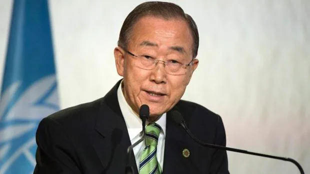 El secretario general de la ONU, Ban Ki-moon, en la Cumbre del Clima de Marrakech