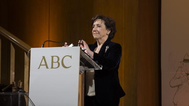 Victoria Prego, el pasado miércoles en la Casa de ABC, al recibir el premio Luca de Tena