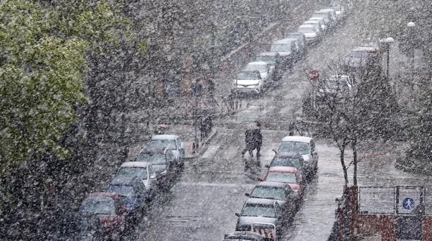 Tormenta de nieve en Madrid