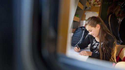 Un aula de clase en Frankfurt, Alemania