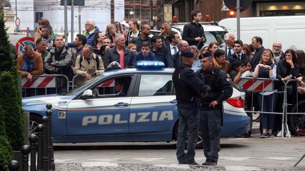 Agentes de policía italianos, en Milán