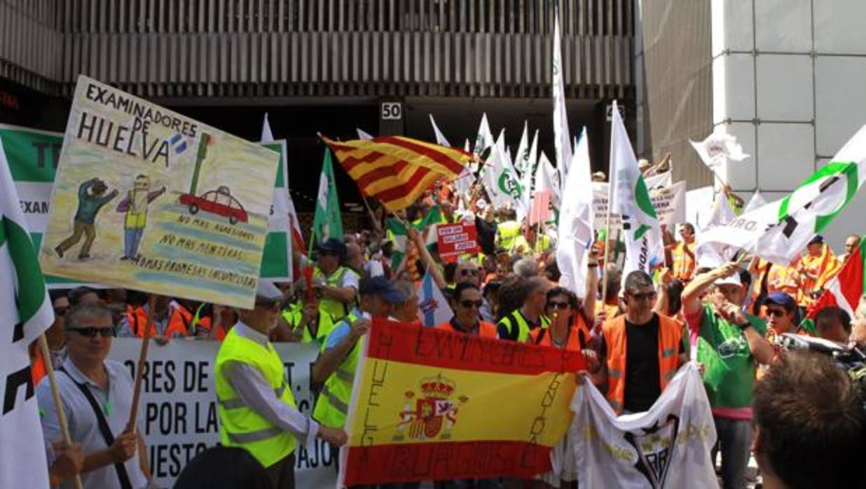 Concentración de los examinadores del carné de conducir el pasado 2 de junio en Madrid