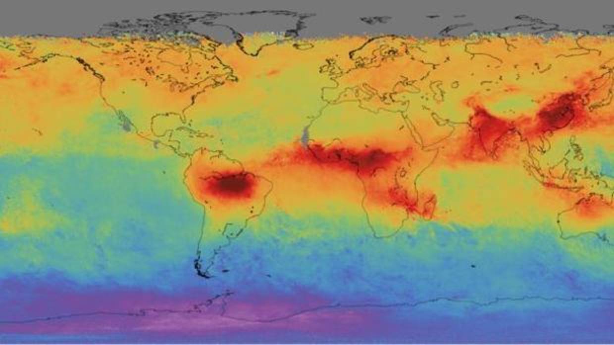 Mapa global de monóxido de carbono