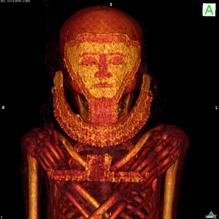 Una de las momias analizadas, obtenidas gracias al uso del escáner.