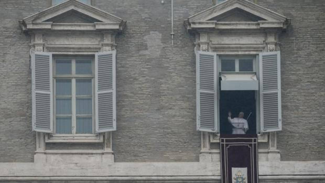 El Papa Francisco durante la misa del Angelus de hoy