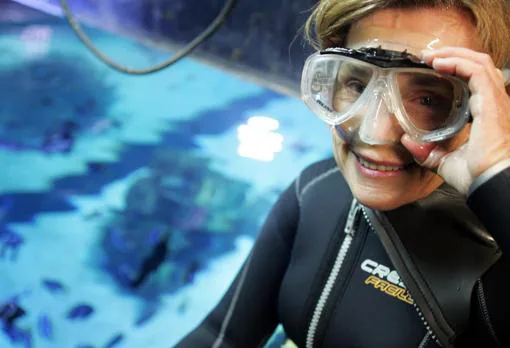 Sylvia Earle, en un homenaje que le hicieron en el Oceanográfico de Valencia