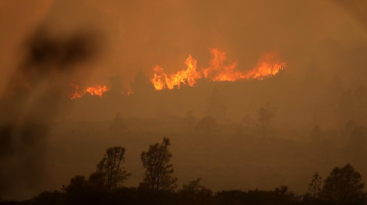 Imagen del incendio conocido como «Mendocino Comlpex», el más grande en la historia de California