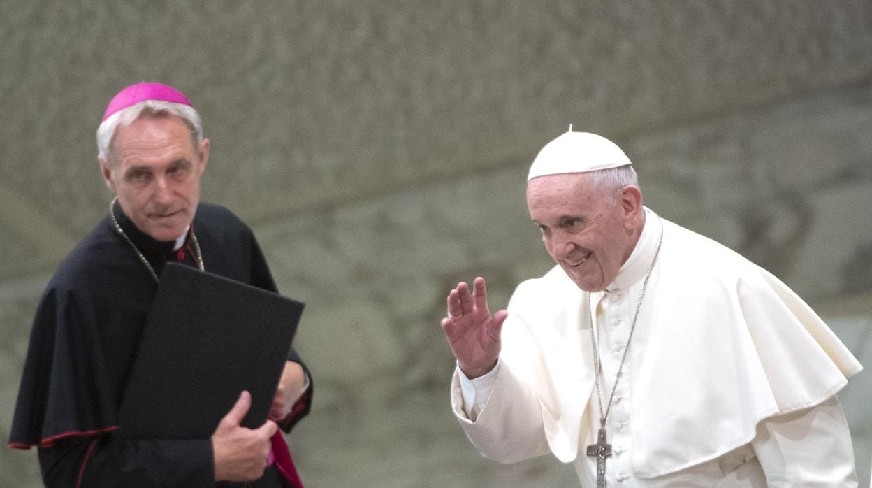 El papa Francisco en la Sala Nervi, en el Vaticano, el 22 de agosto de 2018