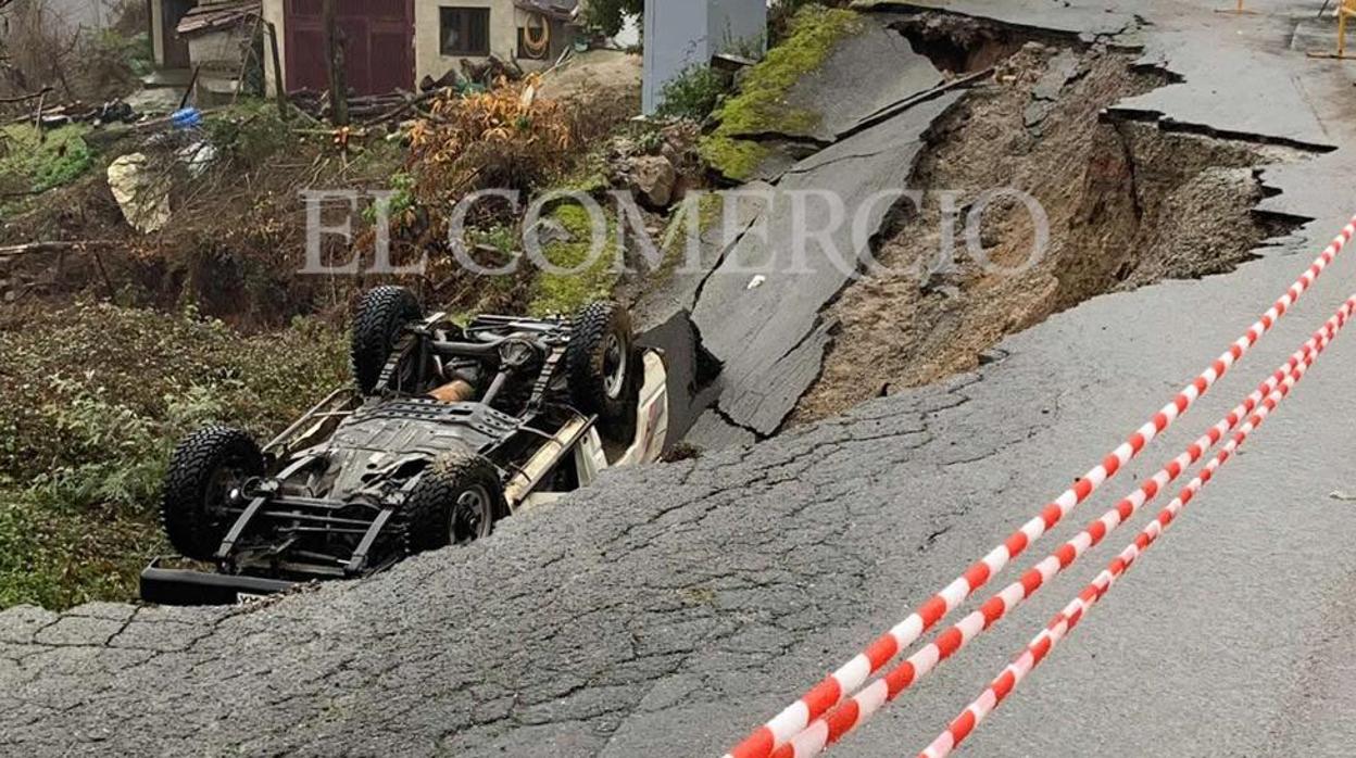 Imagen exclusiva de El Comercio del accidente en Laviana