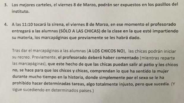 Vox denuncia que un instituto de Huelva «castigará» sin recreo a los alumnos varones el 8-M