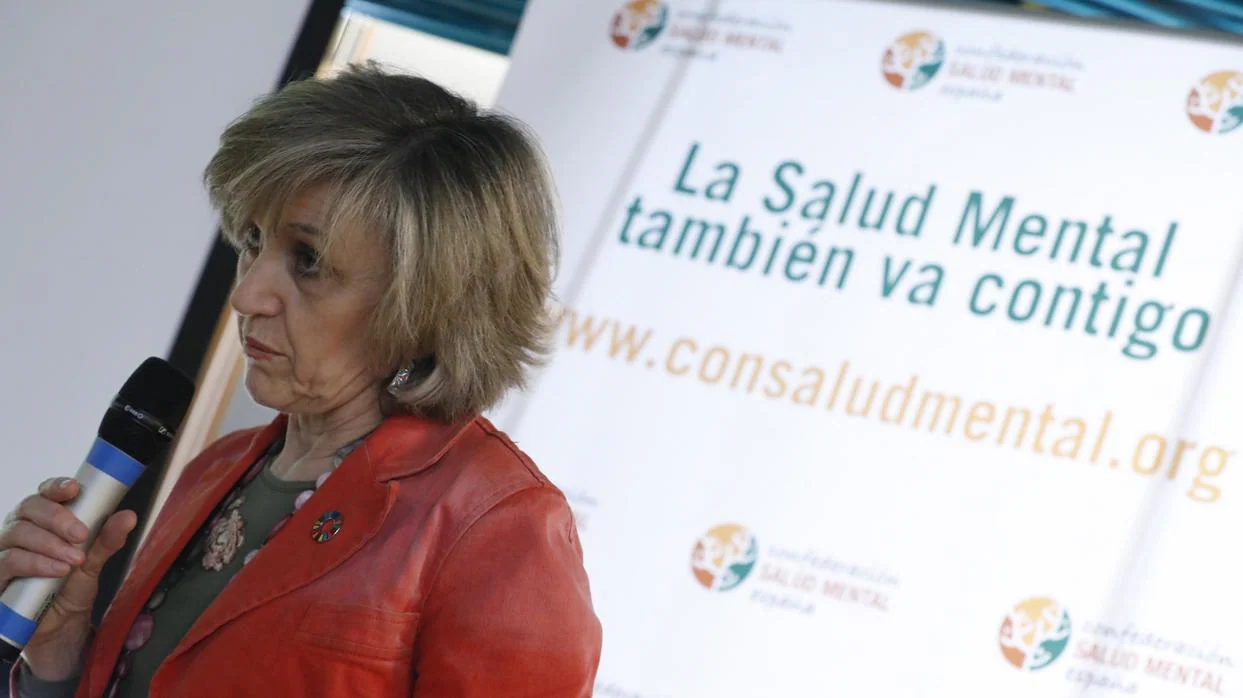 La ministra de Sanidad, María Luisa Carcedo, ayer en la jornada de prevención del suicidio