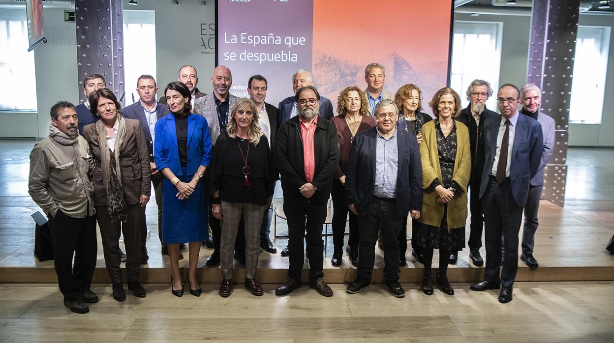 Miembros de la asociación TerritorioGoya, en su presentación en la Fundación Telefónica