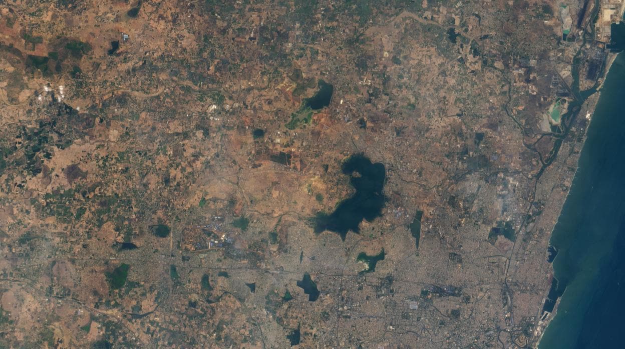 Imagen satelital de la ciudad india de Chennai