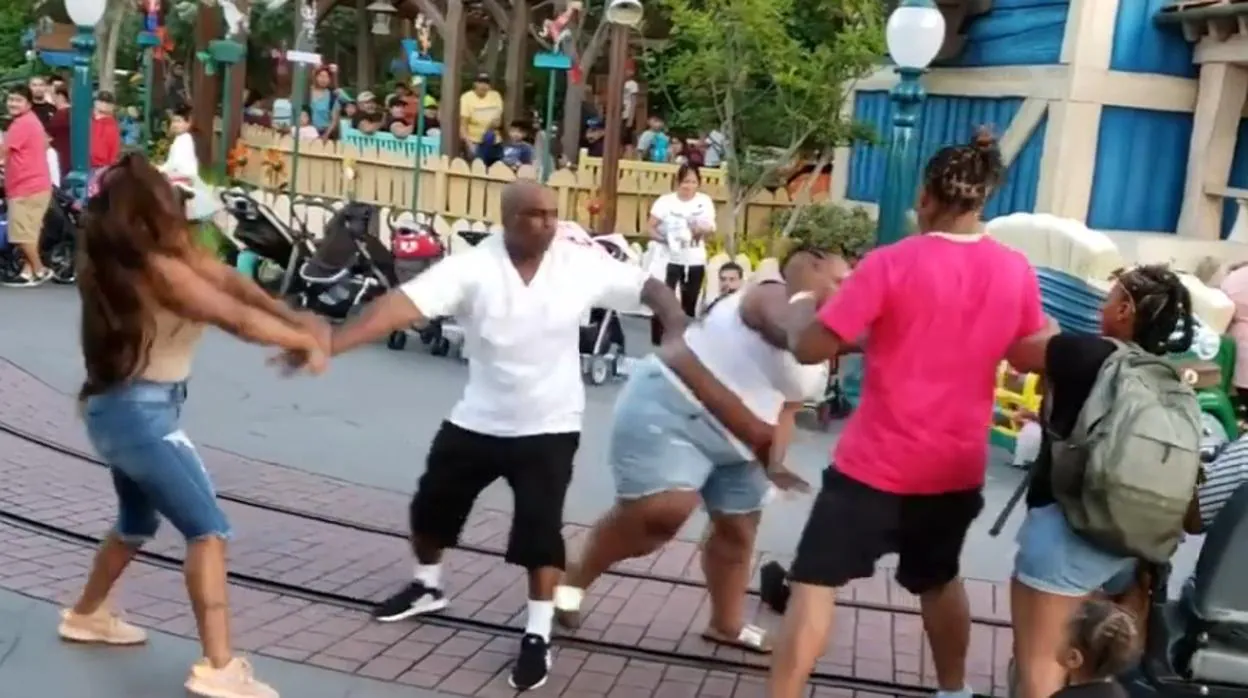 Una familia protagoniza una brutal pelea en el parque Disneyland de California
