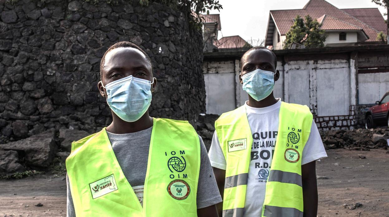 Goma cuenta con numerosos puntos de control sanitarios en los que todos los viajeros deben lavarse las manos