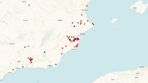 El mapa de las localidades más afectadas por la DANA