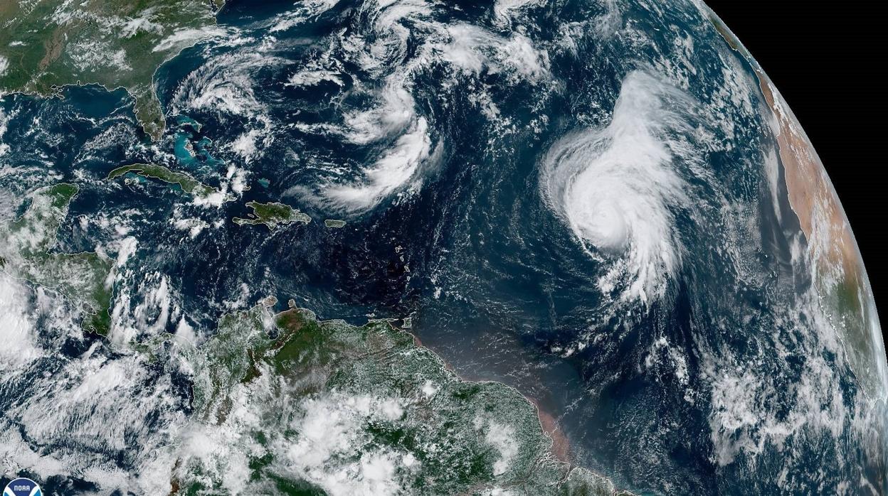 El huracán Lorenzo, en una imagen de la Administración Nacional Oceánica y Atmosférica (NOAA)