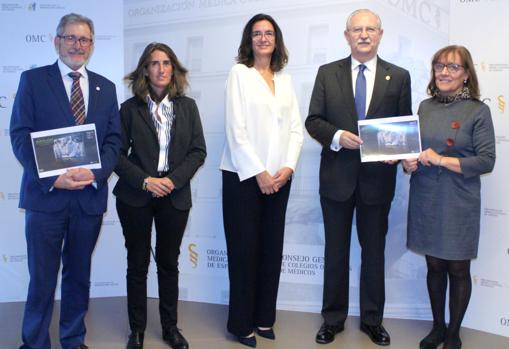 De izquierda a derecha, Juan Manuel Garrote, María Irigoyen, Sonsoles de Castro, Serafín Romero y Margarita García Ferruelo en la presentación del estudio