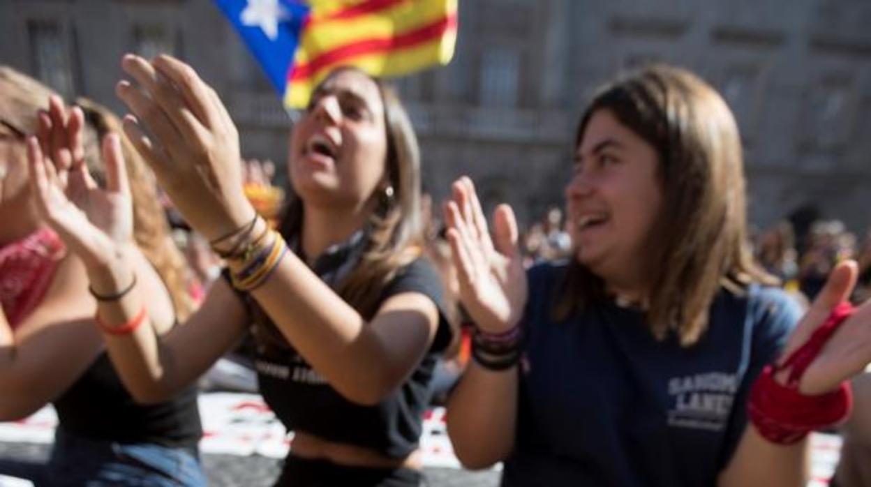 Estudiantes independentistas en una imagen de las marchas