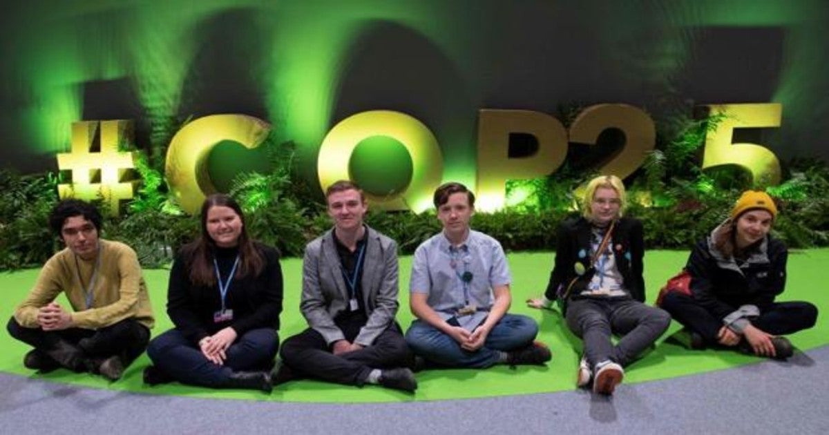 Un grupo de jóvenes en la COP25 de Madrid