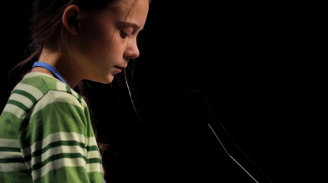 Greta Thunberg, esta mañana, durante su intervención en la COP