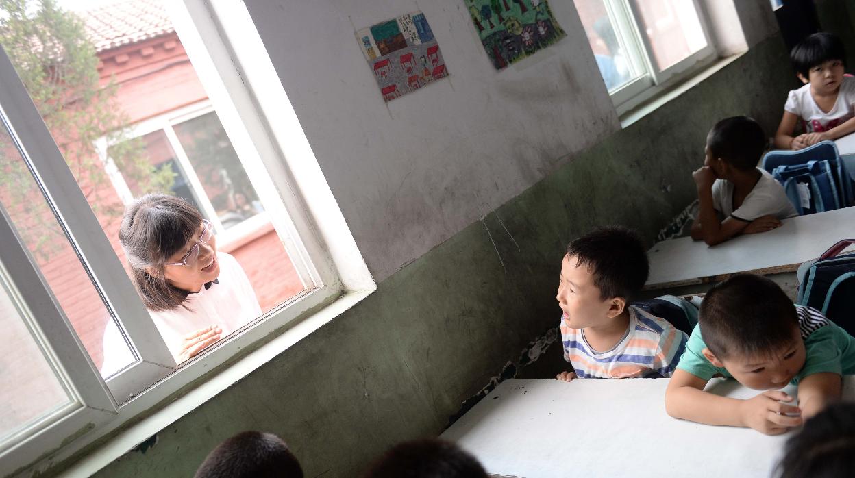 Imagen de archivo de una clase en China