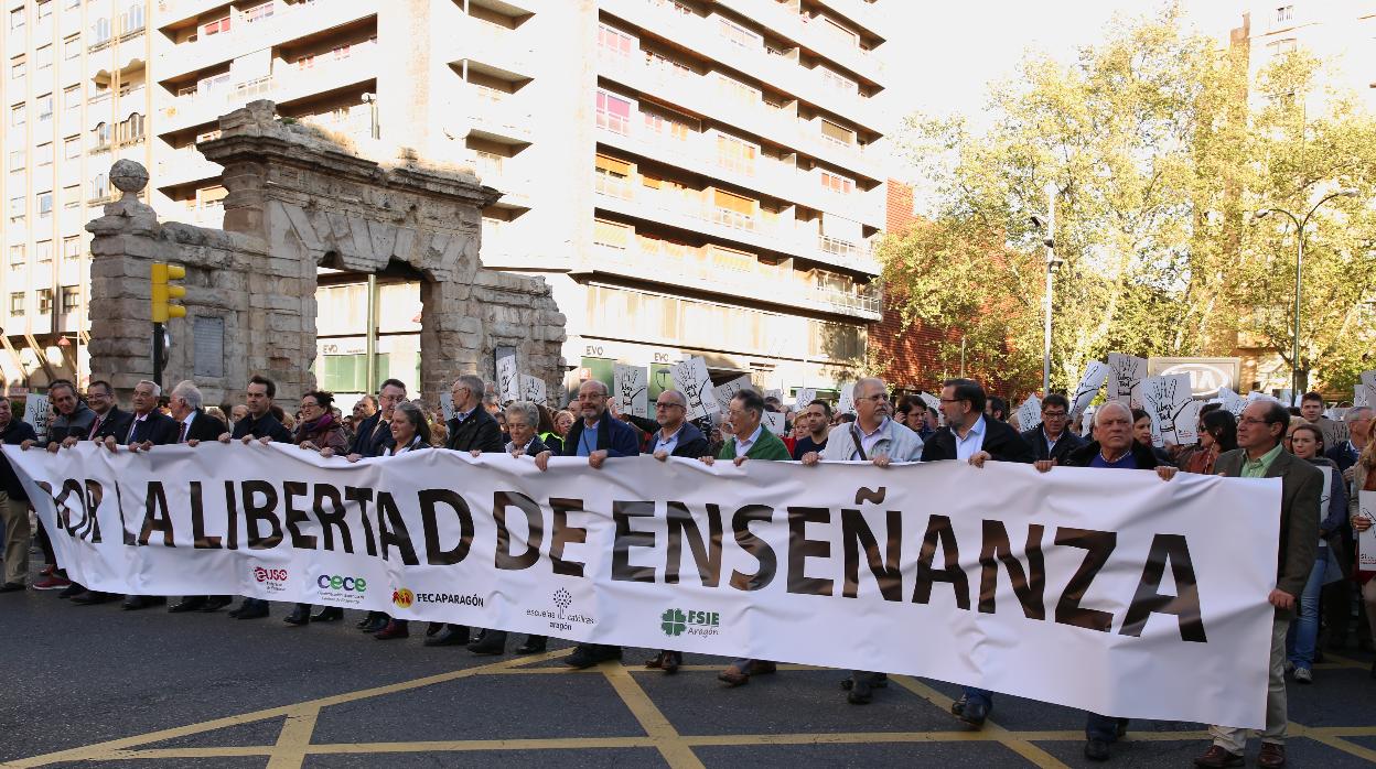 Manifestación por la defensa de la libertad de elección de centros educativos