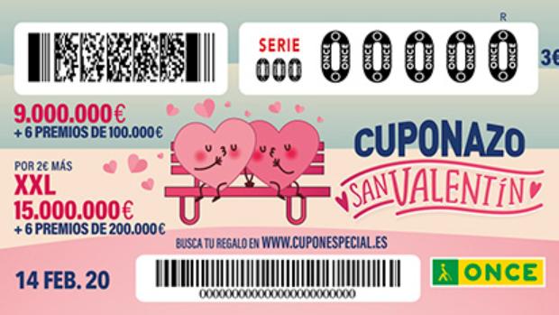 Hoy, 14 de febrero, Sorteo de la ONCE por San Valentín