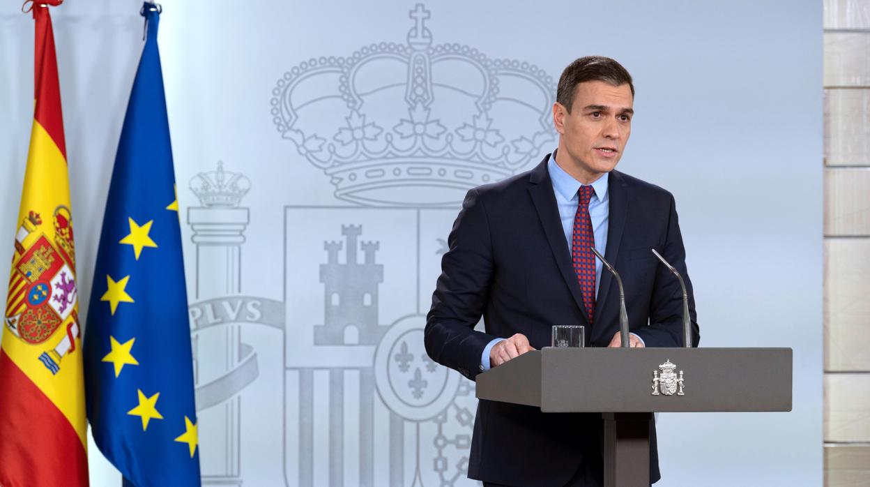 Pedro Sánchez, presidente del Gobierno, ayer en La Moncloa