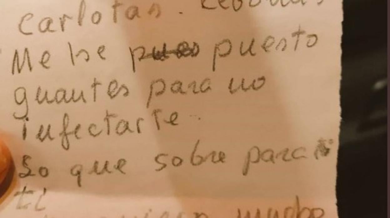 Imagen de la lista redactada por la mujer