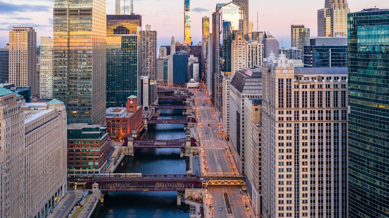 Vista de la ciudad de Chicago durante el confinamiento por el coronavirus Covid-19