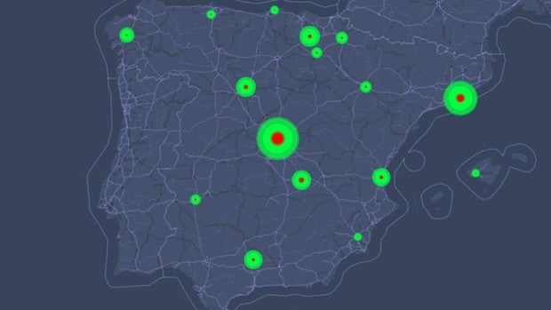 Así se ha expandido el coronavirus en España en marzo