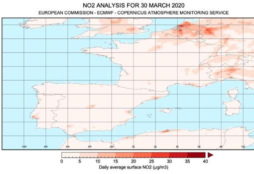 España, casi sin rastro de dióxido de nitrógeno tras el estado de alarma de coronavirus