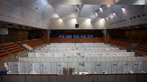 Hospital de campaña en el pabellón deportivo de la Vall d’Hebron de Barcelona