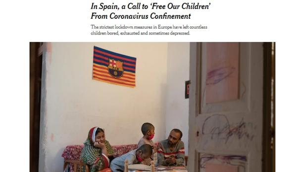 La fotografía con la que «The New York Times» retrata el confinamiento de las familias españolas