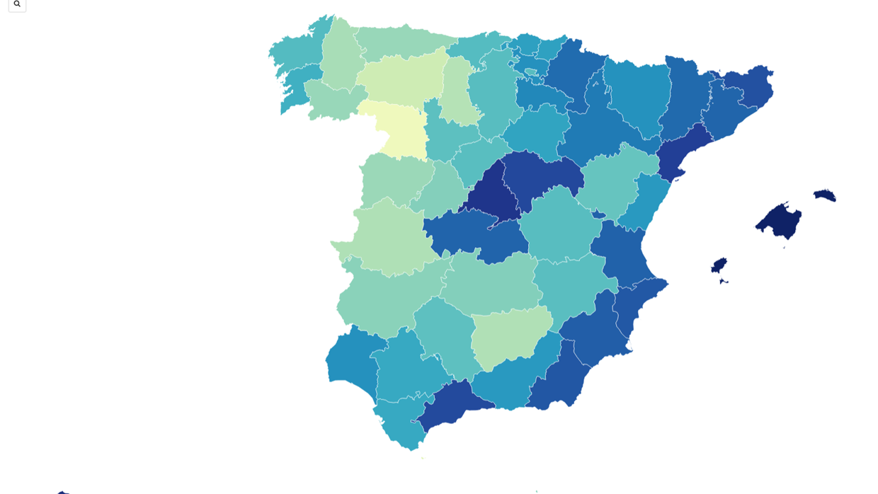 El mapa de las provincias españolas que más población perdieron en 2019