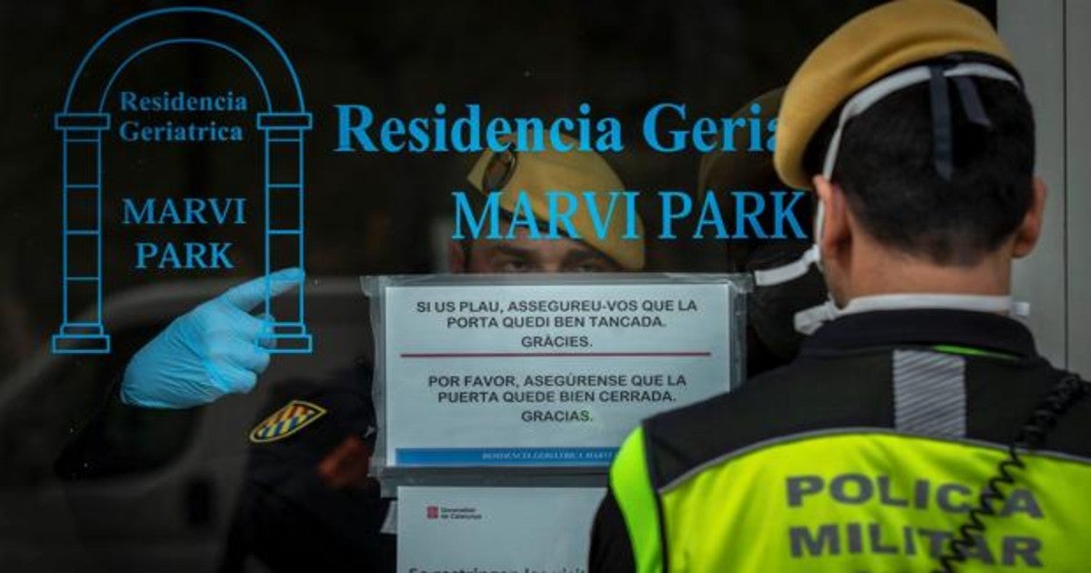 Miembros de la UME realizan tareas de desinfección en el geriátrico Marvin Park, de Barcelona